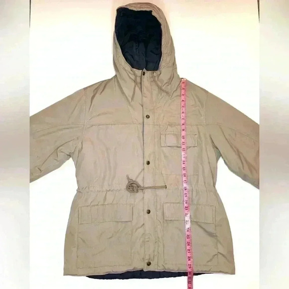 London Fog Men’s  Outdoors Tan Quilted Heavy Winter Jacket w/ Hood Size 44R - Picture 3 of 8
